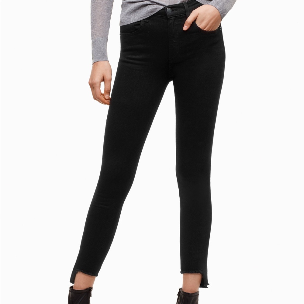 rag & bone High Rise Skinny Jeans in BLACK HAMPTON